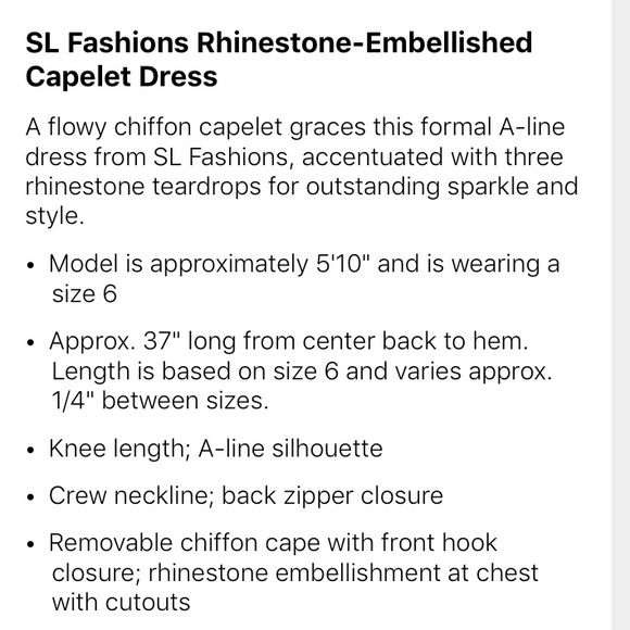 NWT: Cerise Embellished Capelet Dress - Picture 4 of 6